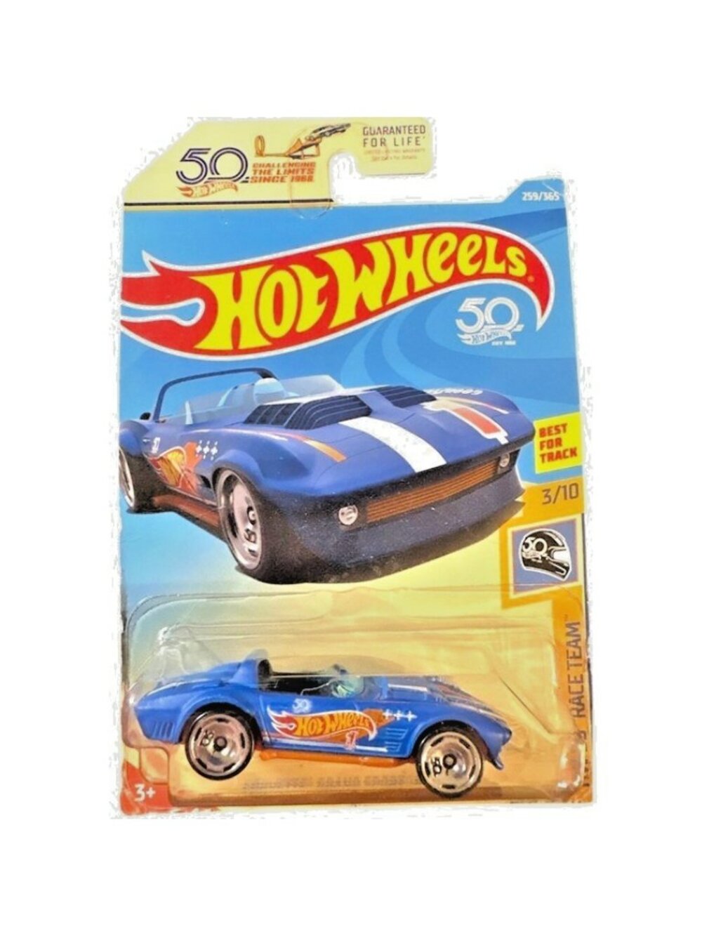 Die Cast Hot Wheels Corvette Grand Sport Roadster HW 50 Race Team 3/10 Car 2017